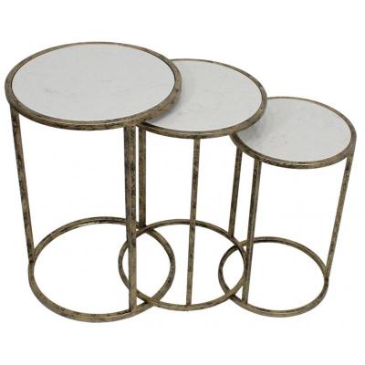 Marble Top Nest Of 3 Tables